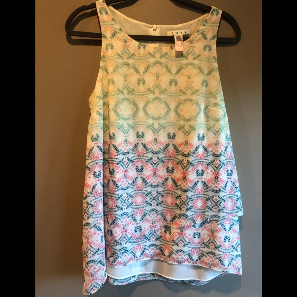 CAbi Mosaic Print top